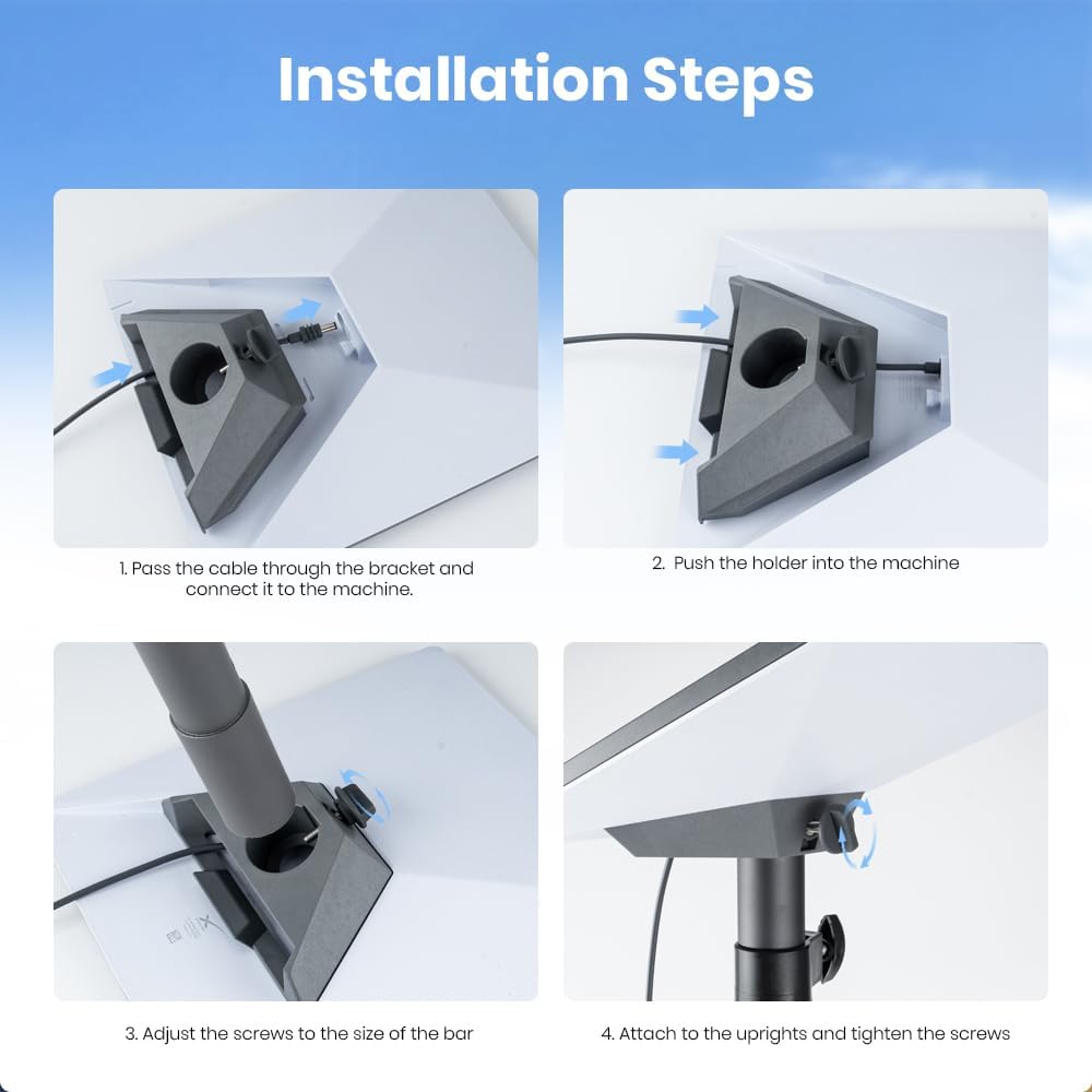 Starlink Mini Pole Mount Adapter, Heavy-Duty ASA/ABS Mount Bracket with Cable Management, for Starlink Mini Dish, Roof, RV, Camping & Outdoor Installation