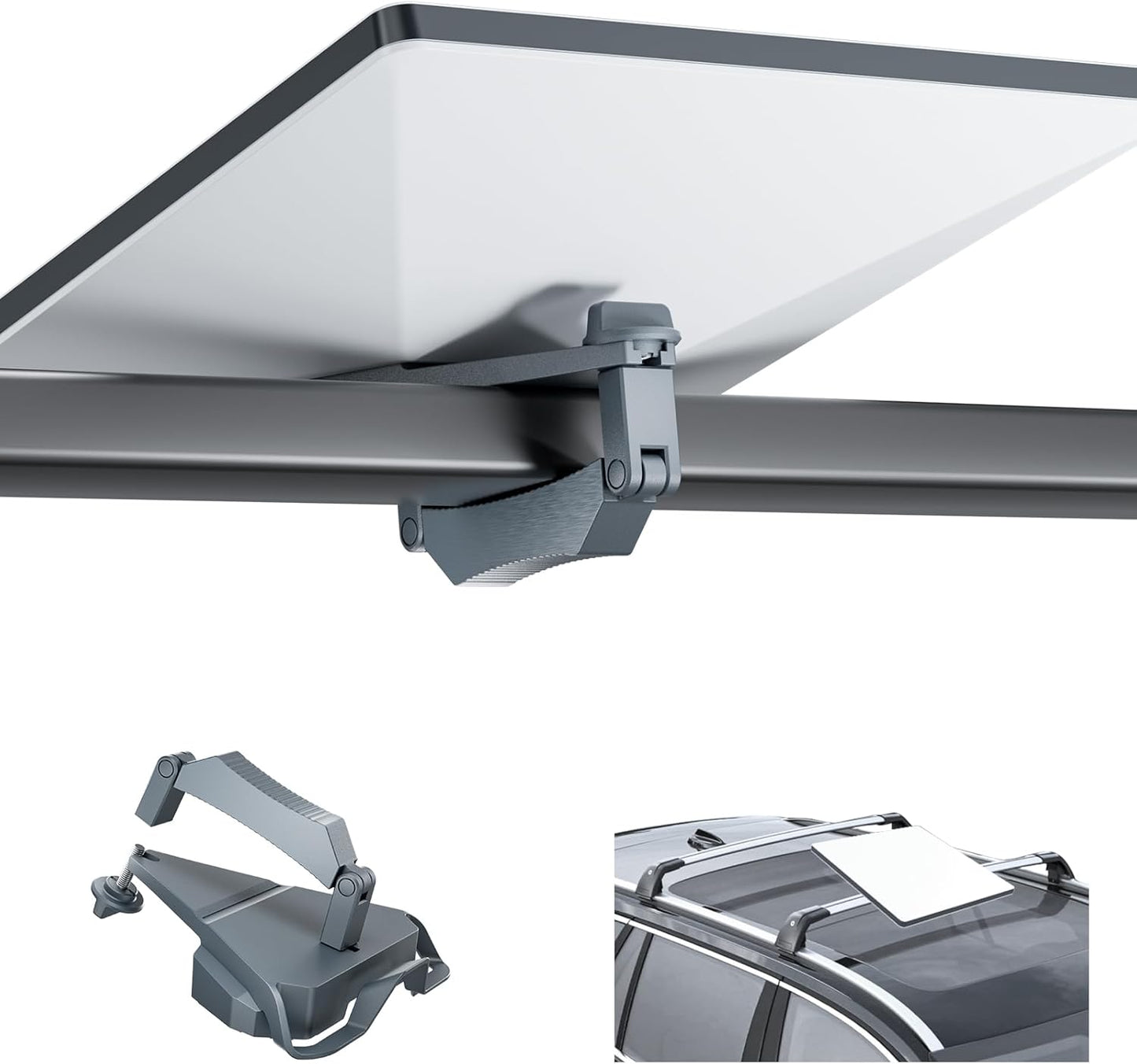 Starlink Mini Roof Rack Mount, No-Drill Vehicle Mount Bracket for Starlink Mini, Fits 10-32mm Roof Bars for Car, RV, Yacht & Outdoor Use