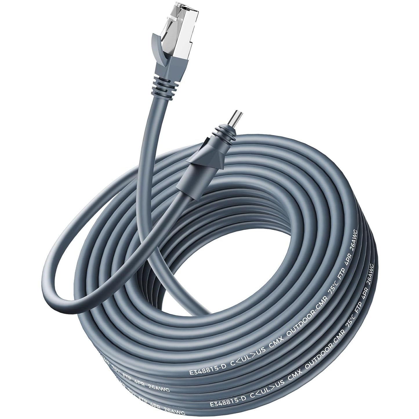 Starlink Gen2 2-in-1 Power & Ethernet Cable, CMX/Outdoor-CMR Rated CAT6 Shielded Cord, 1200Mbps Waterproof Combined Cable for Starlink Standard V2, Third-Party Routers, RV & Home Use