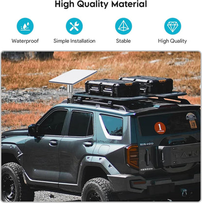 Starlink Roof Rack Pole Mount, Heavy-Duty Stainless Steel RV Mount for Starlink Flat High Performance/Gen3, Adjustable Vehicle Mount for Car, RV, Truck, Yacht & Outdoor Use