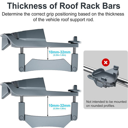 Starlink Mini Roof Rack Mount, No-Drill Vehicle Mount Bracket for Starlink Mini, Fits 10-32mm Roof Bars for Car, RV, Yacht & Outdoor Use