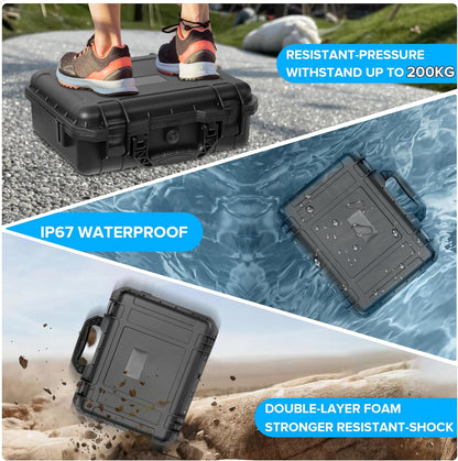 Starlink Mini Hard Case, IP67 Waterproof Shockproof Protective Case with Custom Foam for Starlink Mini Dish, Mount, Cable & Accessories, Portable Travel Case for RV, Camping & Outdoor Use