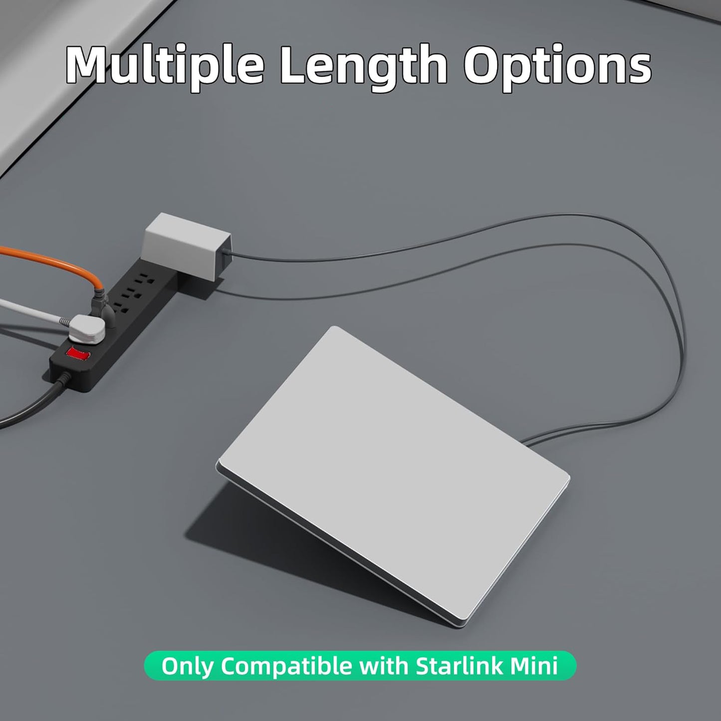Starlink Mini DC Power Cable, Weatherproof DC Extension Cord with Waterproof Gasket, Multiple Length Options (6.6FT/16.4FT/32.8FT) for Starlink Mini, Camping, Sailing, RV & Outdoor Adventures