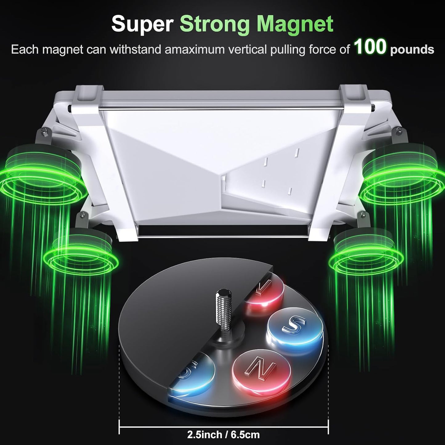 Starlink Magnetic Roof Mount, 4-Point Strong Magnet Car Mount for Starlink Flat High Performance/Gen3, No-Drill Vehicle Mount for Car, RV, Truck & Boat