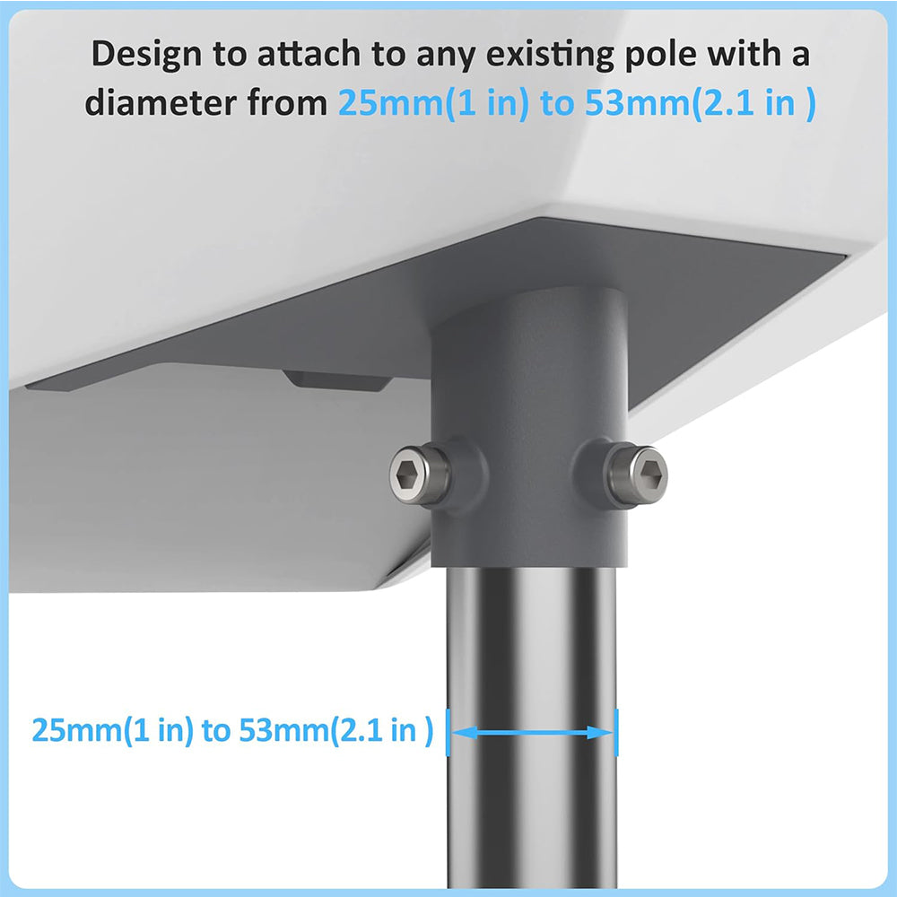 Starlink Standard V3 Pole Mount Adapter, Heavy-Duty Aluminum Alloy Pipe Mount Kit with Cable Management, Fits 25mm-53mm Poles for Starlink Gen3, Roof, Wall, RV & Outdoor Installation