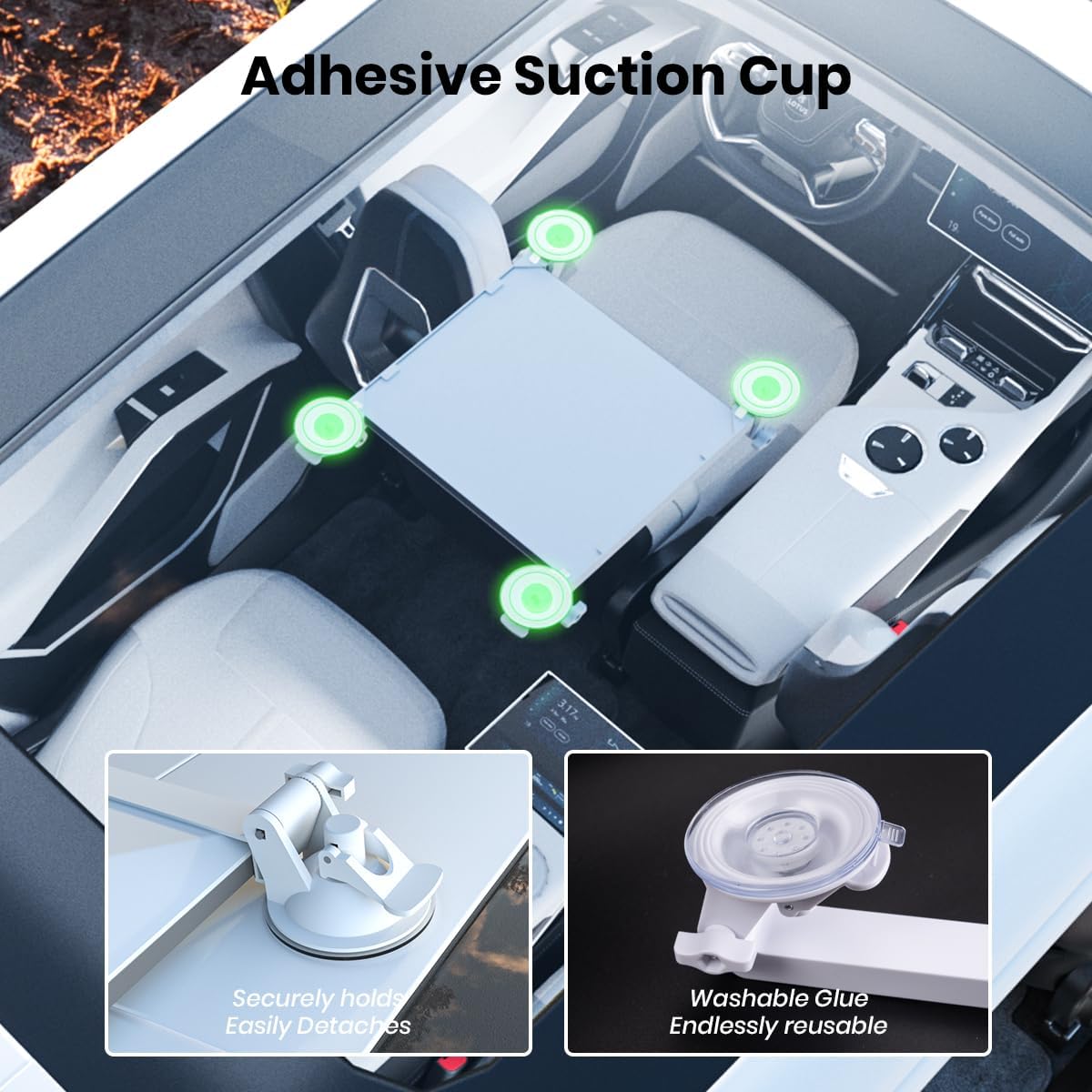 Starlink Mini Suction Cup Mount, No-Drill Glass/Car Mount for Starlink Mini, Reusable Adhesive Suction Mount for Car Sunroof, RV, Yacht & On-The-Go Use
