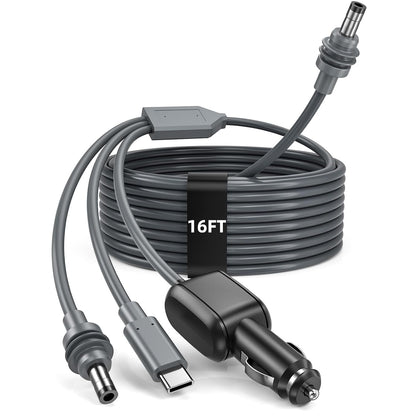 3-in-1 Starlink Mini DC Power Cable, 9.8FT 12V-24V Car Charger Cord with USB-C Port, Waterproof Step Up Converter for Starlink Mini, Plug and Play for Camping, RV, Truck, Home, Outdoor Adventures