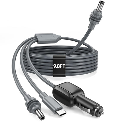 3-in-1 Starlink Mini DC Power Cable, 9.8FT 12V-24V Car Charger Cord with USB-C Port, Waterproof Step Up Converter for Starlink Mini, Plug and Play for Camping, RV, Truck, Home, Outdoor Adventures