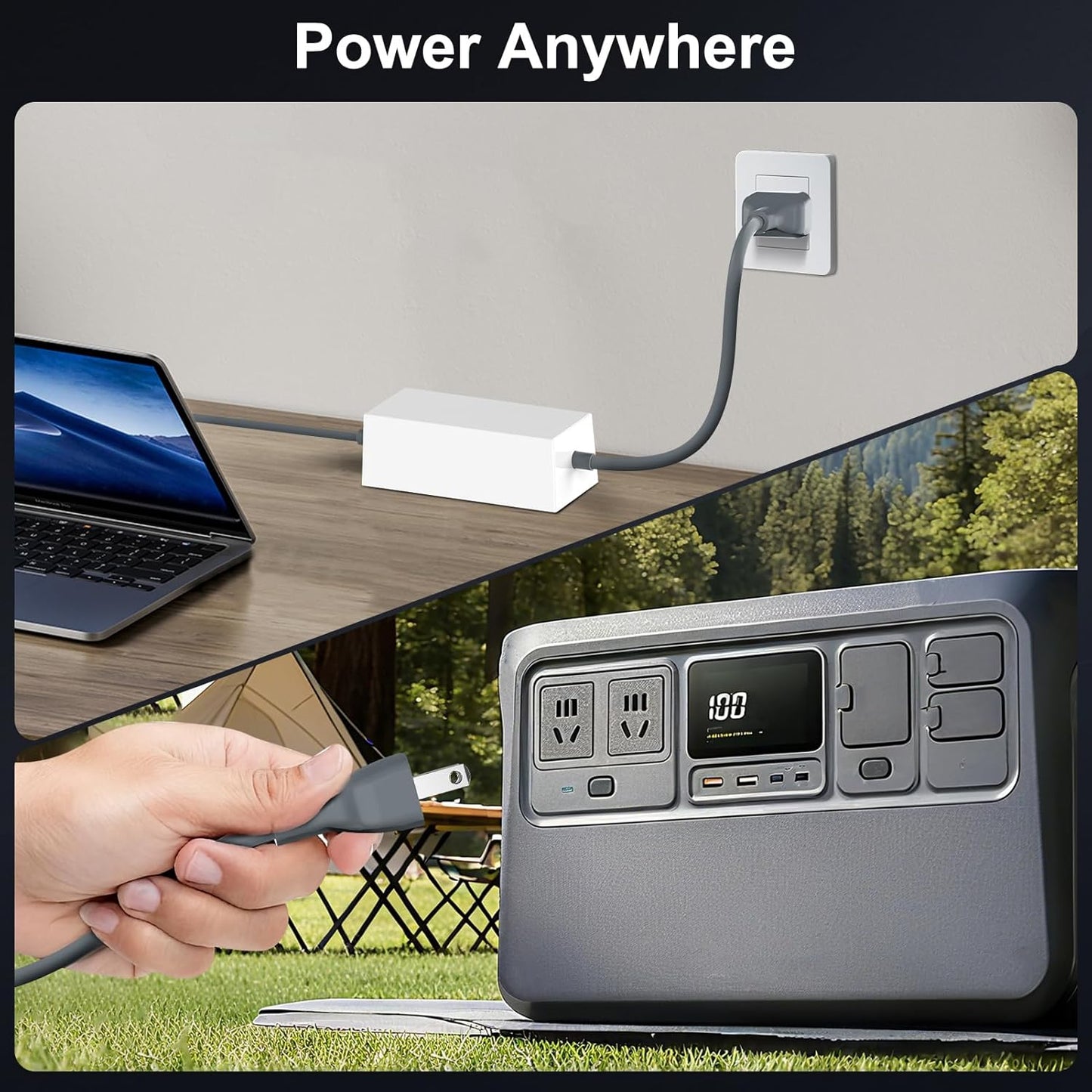 Starlink Mini 60W Power Adapter Kit with 6.5FT DC Cable, 30V/2A Replacement Charger for Starlink Mini, Space-Saving Design for Home, RV, Camping & Outdoor Use