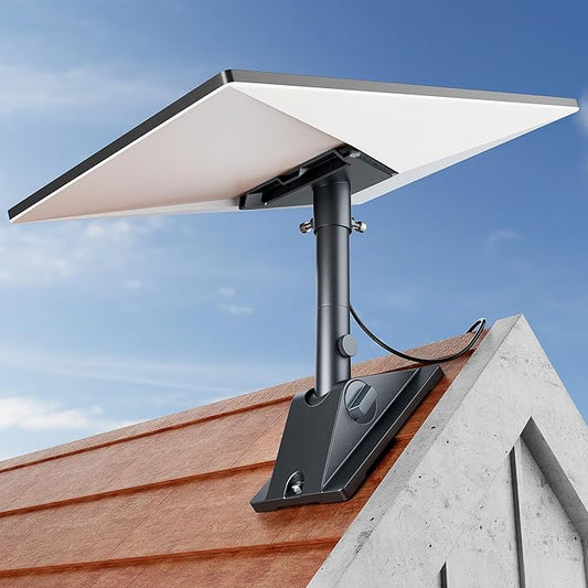 Starlink Gen 3 Mount Kit, Heavy-Duty Aluminum Roof/Wall Mount Accessories for Starlink V3, 5.5"x8.8" Stable Base, 90° Tool-Free Tilt, Insulation Guard, Satellite Dish Mounting Kit Pole & Pipe Adapter