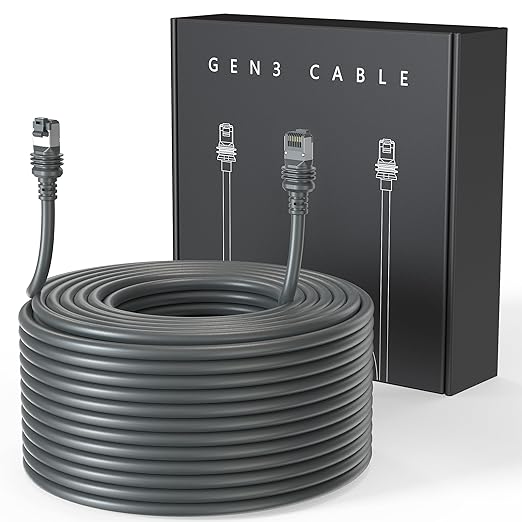 100FT/ 30M Starlink Gen 3 Cable for Starlink Standard Generation 3, Replacement Extension Cable Waterproof Satellite Starlink Standard V3 (100FT), Grey
