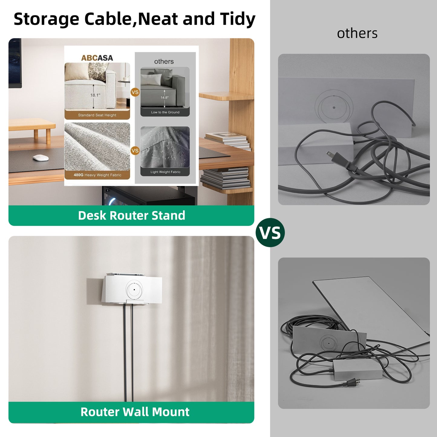 Starlink Gen3 Router Wall Mount, No Mess Cable Management Bracket for Starlink Gen3 Router & Power Supply, Space-Saving Wall Shelf with Cable Storage