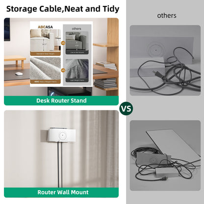 Starlink Gen3 Router Wall Mount, No Mess Cable Management Bracket for Starlink Gen3 Router & Power Supply, Space-Saving Wall Shelf with Cable Storage